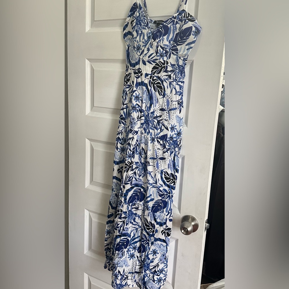 Blue and white beach dress